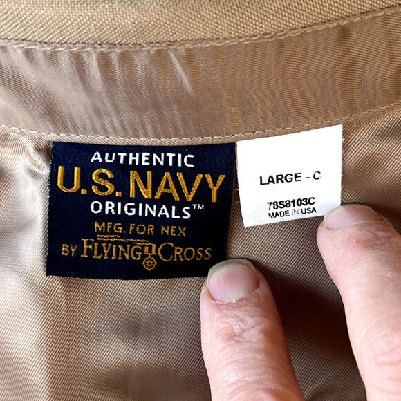 US Navy Authentic SU Service Uniform Button Front Shirt Mens L Officer Enlisted - Picture 7 of 9